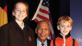 Major General Charles Bolden with Belle Hope and Nicholas Haley