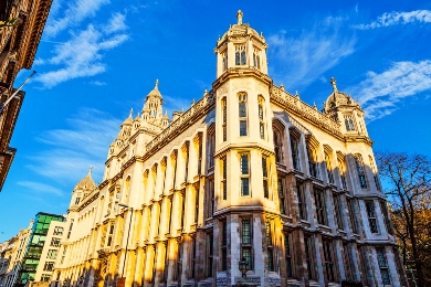 A view of the facade of the library at King's College London