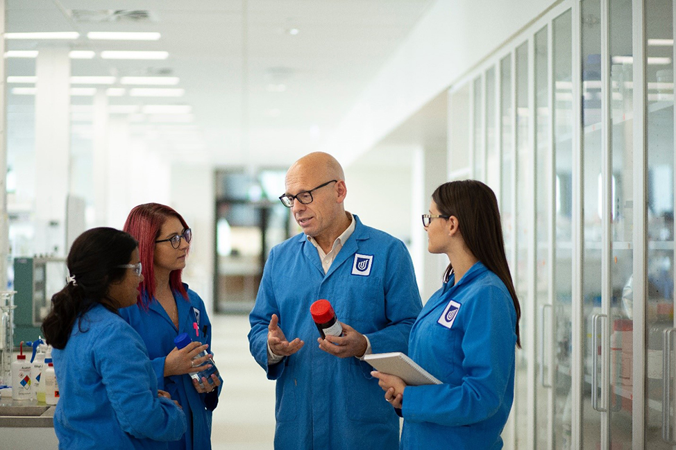 Professor Clive Prestidge and some of his team in their labs.