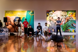 Mays Lane exhibition opening at the Samstag Museum of Art, University of South Australia in 2009. 
