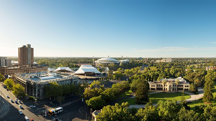aerial photo of central Adelaide