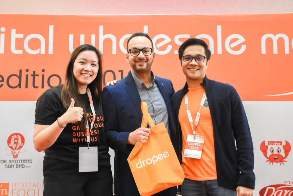 : Lennise Ng (Dropee CEO), Imran Shahid (Maxis Head of Solution Sales & Presales), and Aizat Rahim (Dropee COO) at Dropee’s Digital Wholesale Market: F&B Edition 2019