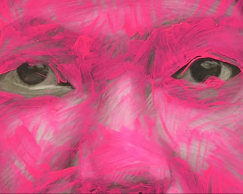 Illustration: Pink colouring in over a face