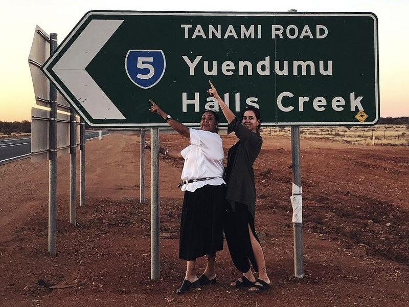 June Oscar AO and Kimberley Hunter travelling through Central Australia.