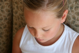 Close up picture of girl thinking. 