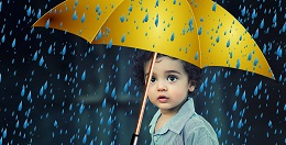 Child with umbrella