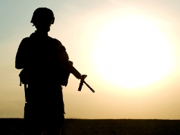 Silhouette of a solider 