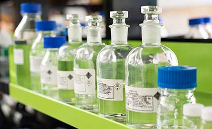 Medicine bottles and chemicals