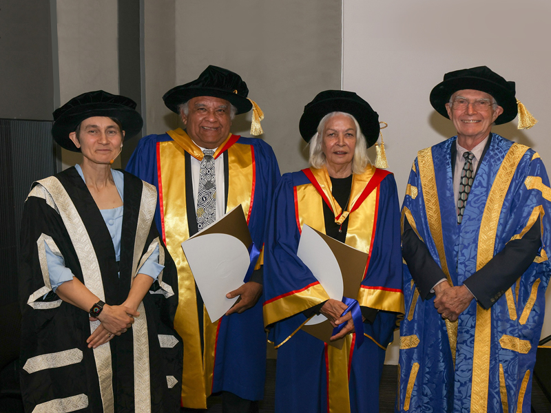 UniSA Deputy VC Prof Marnie Hughes-Warrington, Prof Tom Calma, Prof Dr Marcia Langton and Deputy Chancellor John Hill