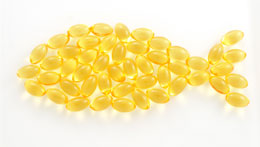 Fish oil tablets in the shape of a fish