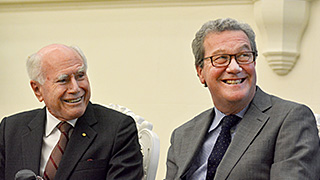 Former Prime Minister John Howard with Alexander Downer.