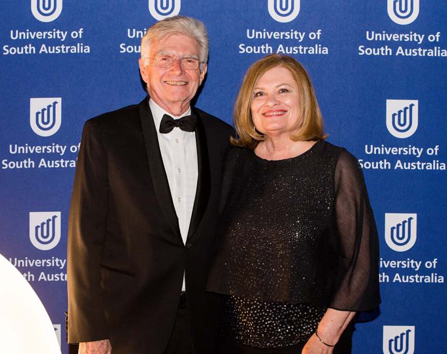 John and his wife, Dr Andea Dale, at the 2021 Alumni Awards where they were recognised for their continuing support of UniSA, including the provision of the Mavis and Moira Grant in memory of their mothers.