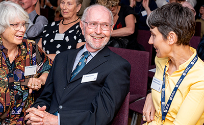 David and Stacey Bunton with Professor Marnie Hughes-Warrington