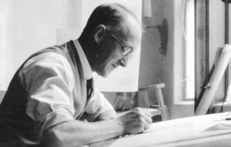 Staff member in the architecture office of F. Kenneth Milne