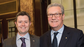 Professor David Lloyd with High Commissioner to London Alexander Downer. Photo courtesy of Worldaway Photography.