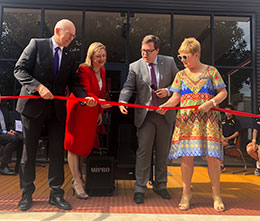 Prof Tanya Monro with Parkside Primary School leaders at the opening on the Monro Science Technology Engineering and Maths building.