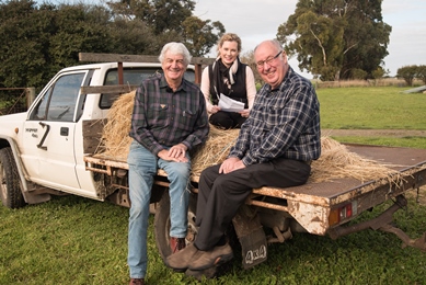 Kate Fennell with participants Graham Hinze and Doug Redmond