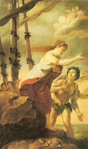 Arianna e Bacco nell'isola di Nasso by Domenico Fetti: detail