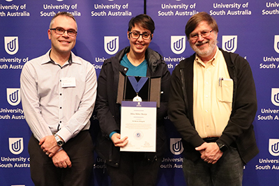 From left: UniSA's Associate Professor Ross Smith, Neven and Professor Bruce Thomas