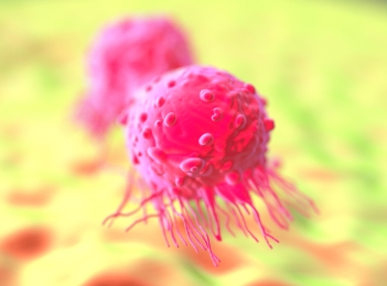 Illustration f dividing breast cancer cells