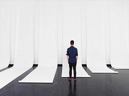 Julian Day in front of his 2016 installation, White Noise.