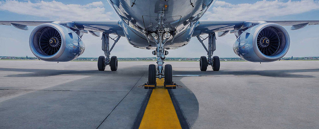 Underbelly of an aeroplane