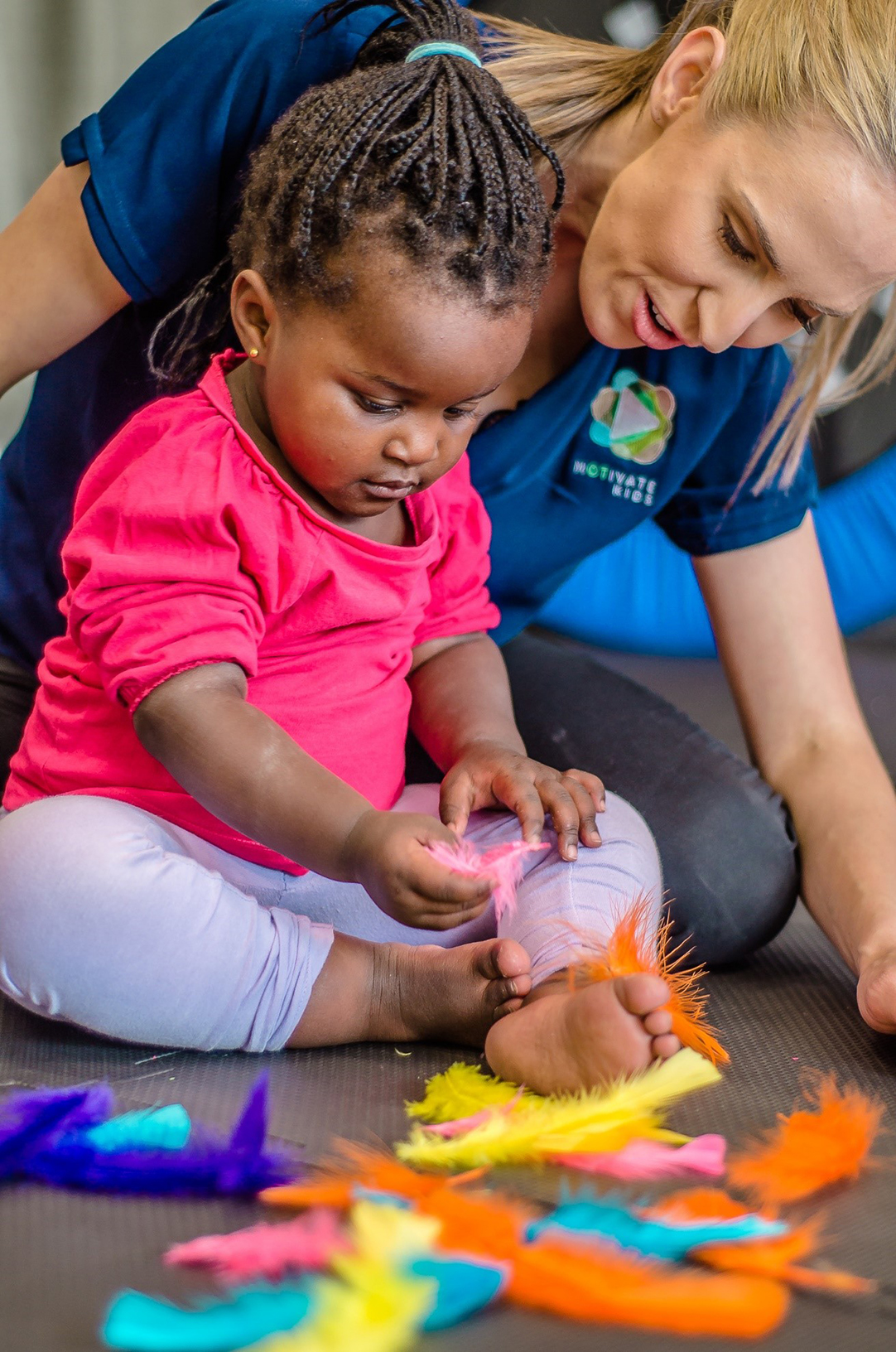 Rochelle Mutton with one of the children she works with