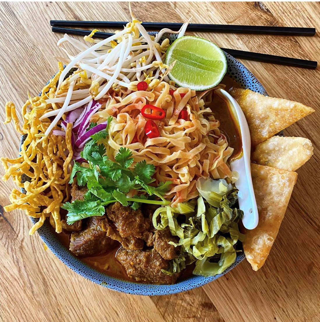 Terry’s Khao soi noodle soup made from Soi38’s new Recipe Boxes.