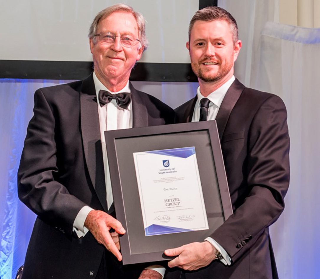 Tom Pearce with Vice Chancellor Professor David Lloyd