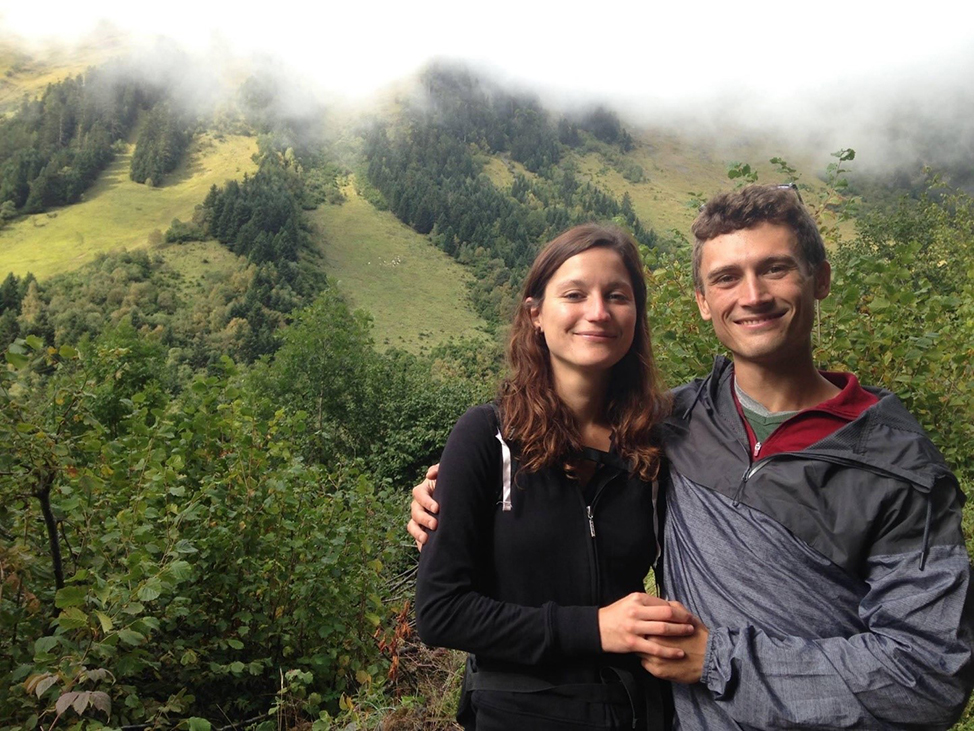 Justin Tarlier-Doecke with his girlfriend in the French country side