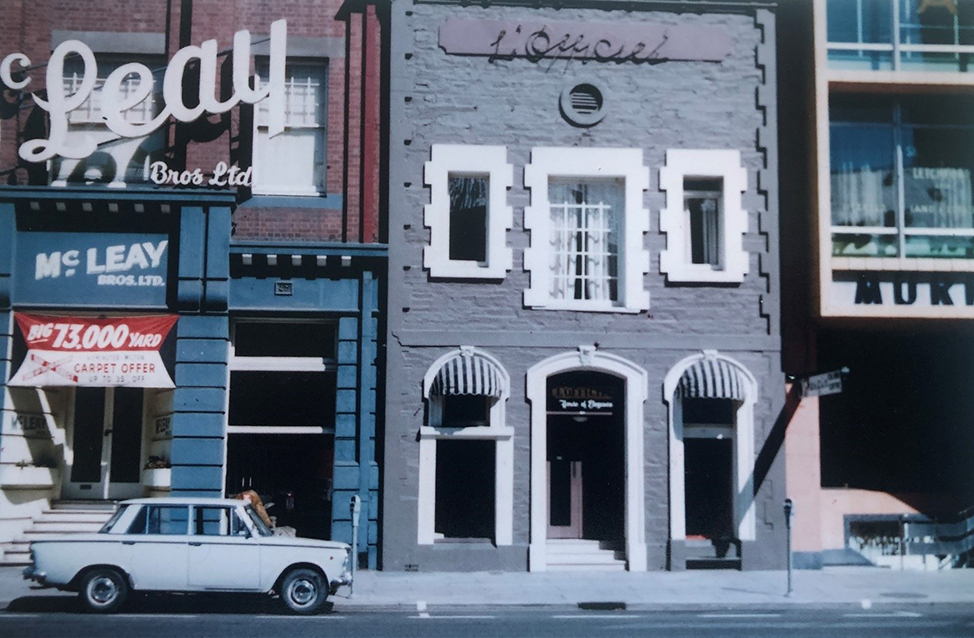 Beverley’s L’Officiel Boutique with a French inspired purple façade on Grenfell Street