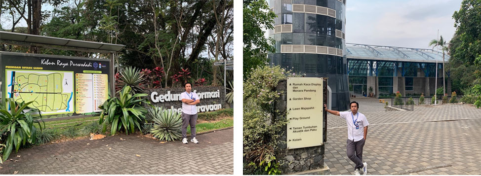 Heri at his workplace in the Indonesian Purwodadi Botanical Gardens in East Java where he feels lucky to go to work in such a beautiful green area with fresh air every day