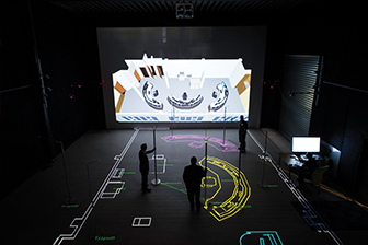 Interior shot of a virtual reality design laboratory