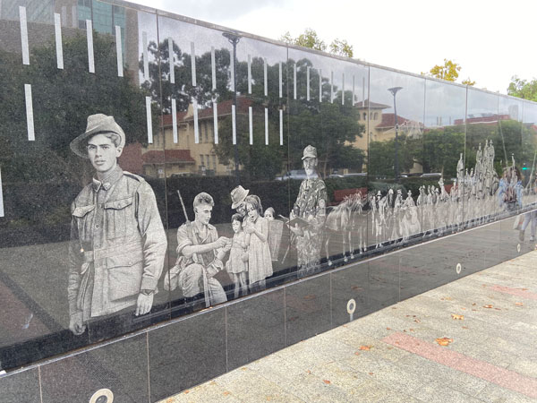 The ANZAC Centenary Memorial Walk includes nurses and quartermasters, not just the traditional warrior. Dr Brad West says: “There are no names of dead. It is not only those that paid the ultimate sacrifice that are identified. This is part of the politics of recognition that's more inclusive and moves away from traditional, heroic kind of portrayals.”