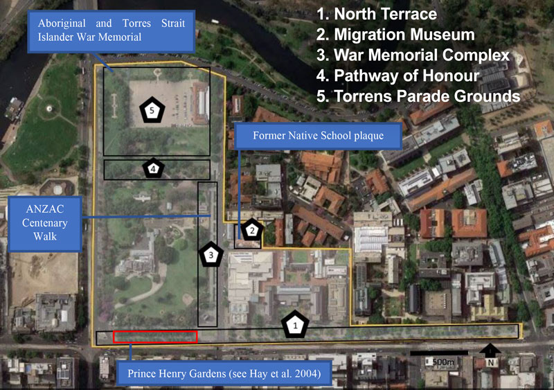 Aerial map North Terrace. 28th March 2022