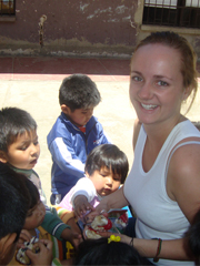 Tessa Henwood-Mitchell at an orphanage in Bolivia