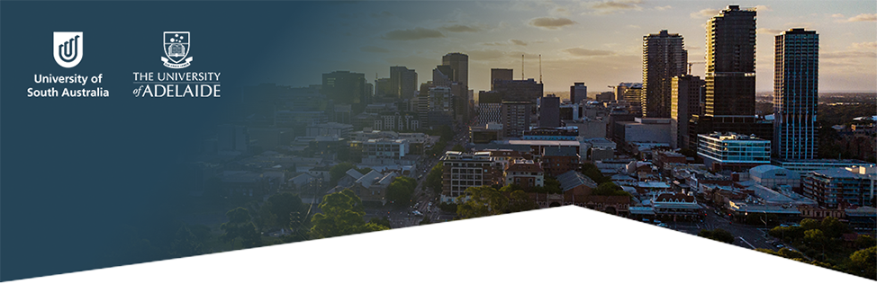 UniSA and University of Adelaide logos over aerial view of the city of Adelaide.jpg