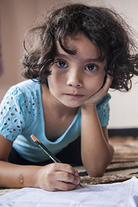 A student of Cisarua Refugee Learning Centre