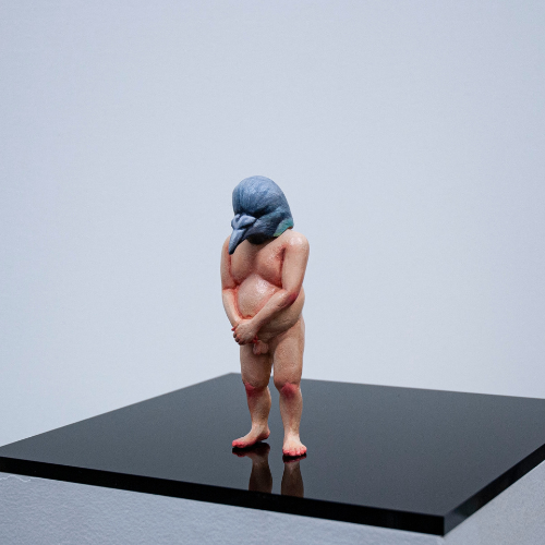 Sunyoul Kim, Negotiation, 2019, Oil Paint And Baked Clay,  16.5 cm (H) x 6 cm(W) x 5 cm(L), Courtesy Of Artist 