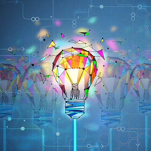 colourful lightbulb to represent creativity and ideas