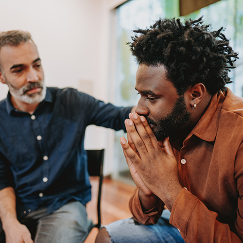 Man in a counselling session