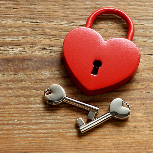 wooden heart with keys