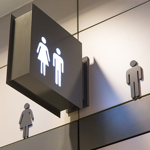 Men's bathroom doors have SIX times more germs than ladies