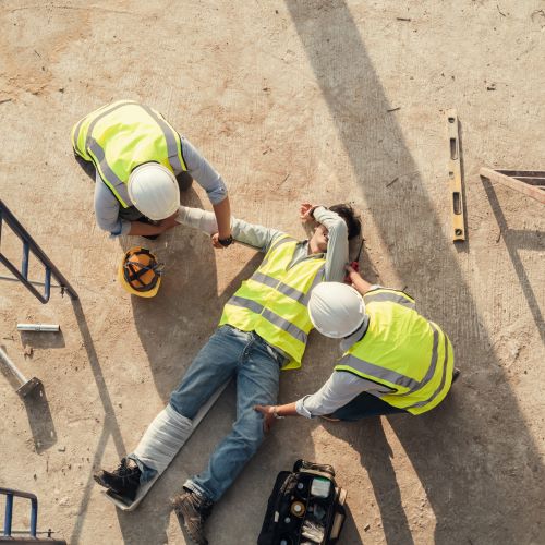 Injured construction worker