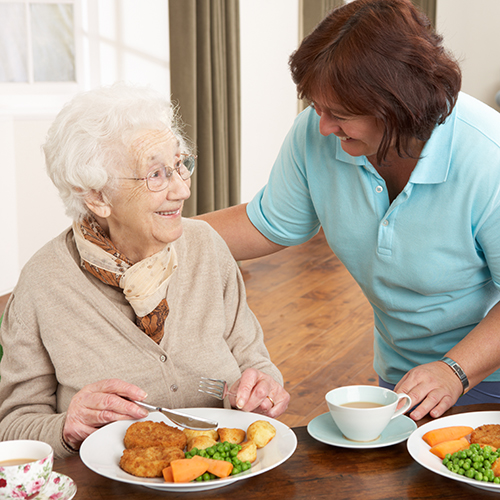 older person eating