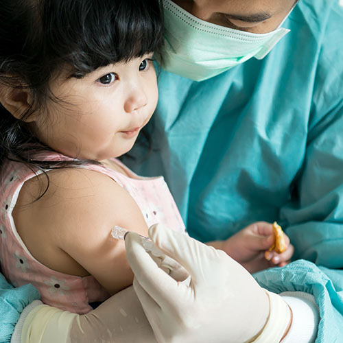child getting vaccination
