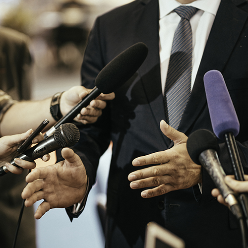 Politician talking
