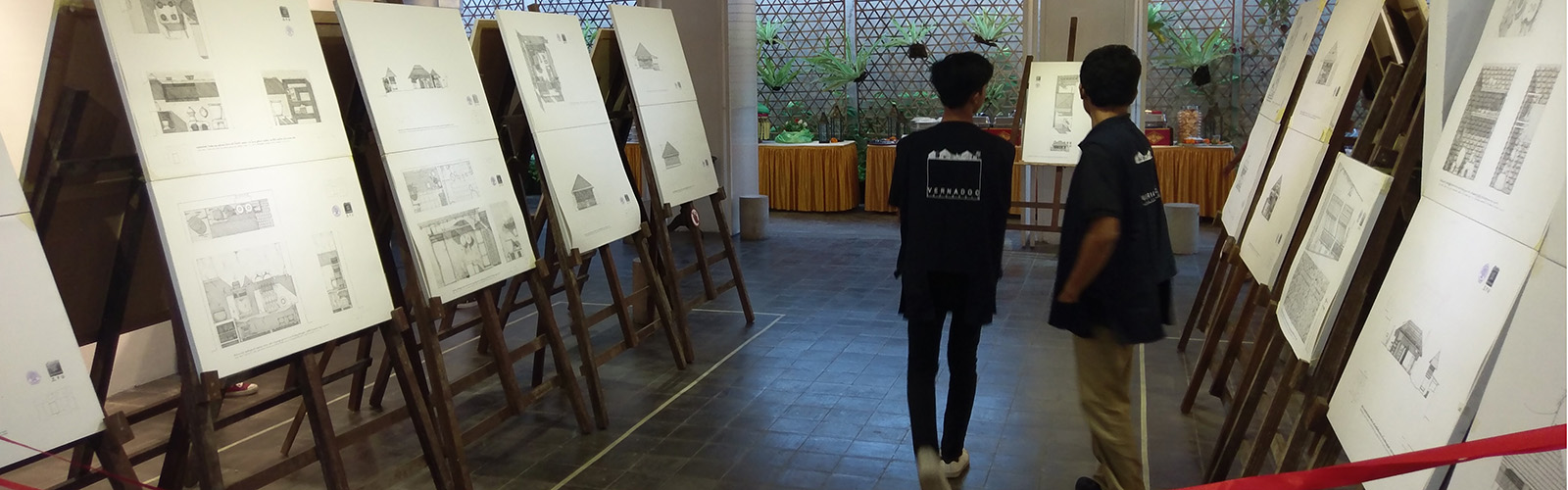 VERNADOC drawings set up for the exhibition at Cush Cush Gallery, Denpasar, Bali