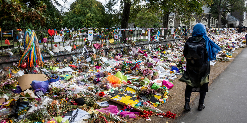 People continue to lay flowers in Christchurch following the 15 March attack in which 50 people died and a further 50 people were injured. Photo: Greg-Ward / Shutterstock.com