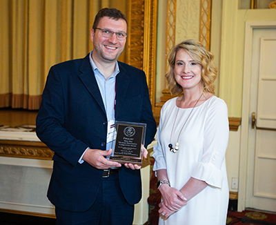 Dr Martin Hirche with Mary Kay Canada director of PR, Digital & Product Marketing Michelle Haurilak.